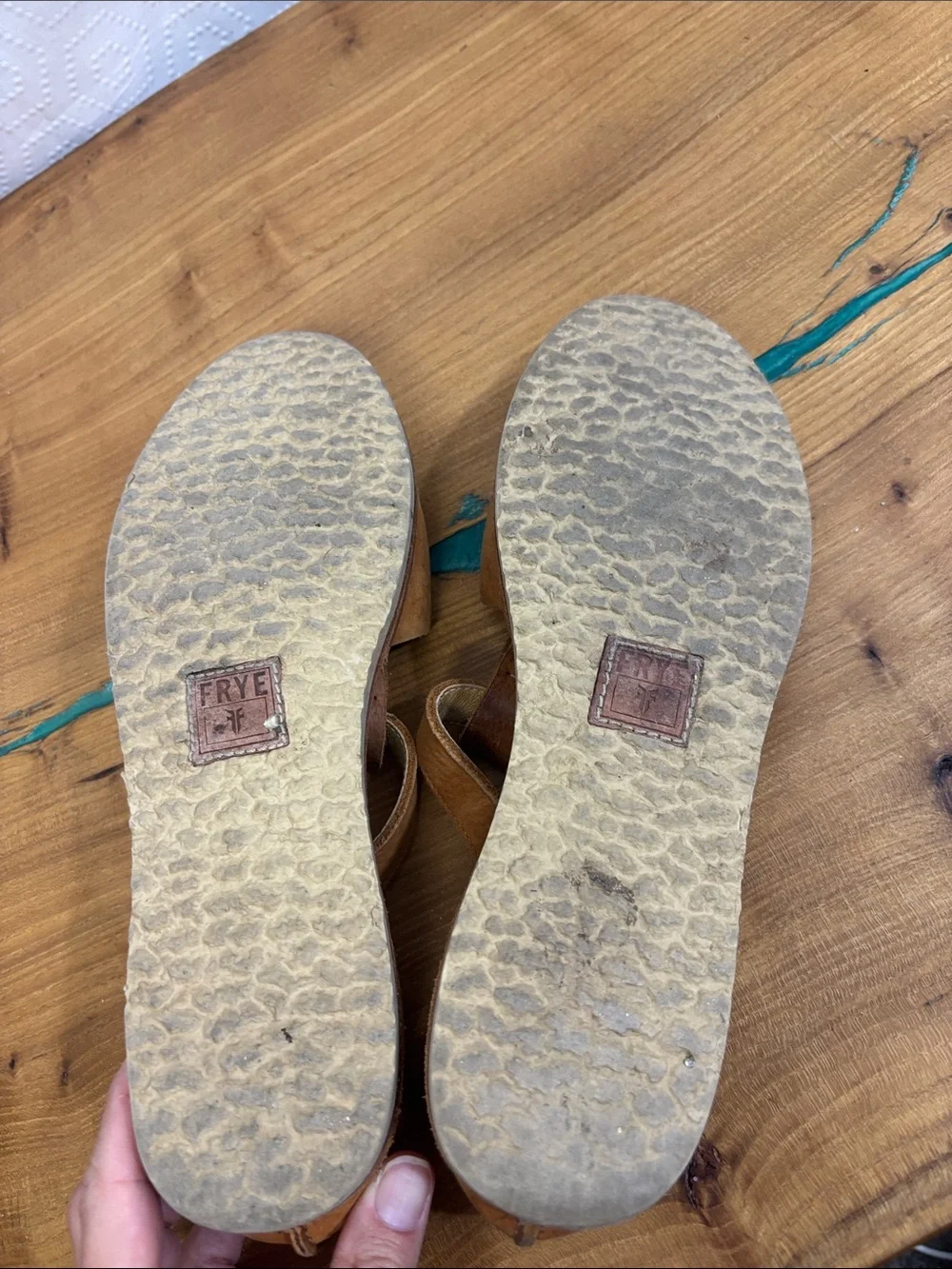 Frye Vintage cognac Fisherman Gwen Sandals. Rare!
